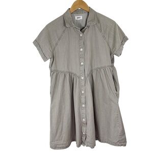 Pact Organic Cotton Babydoll Shirt Dress M